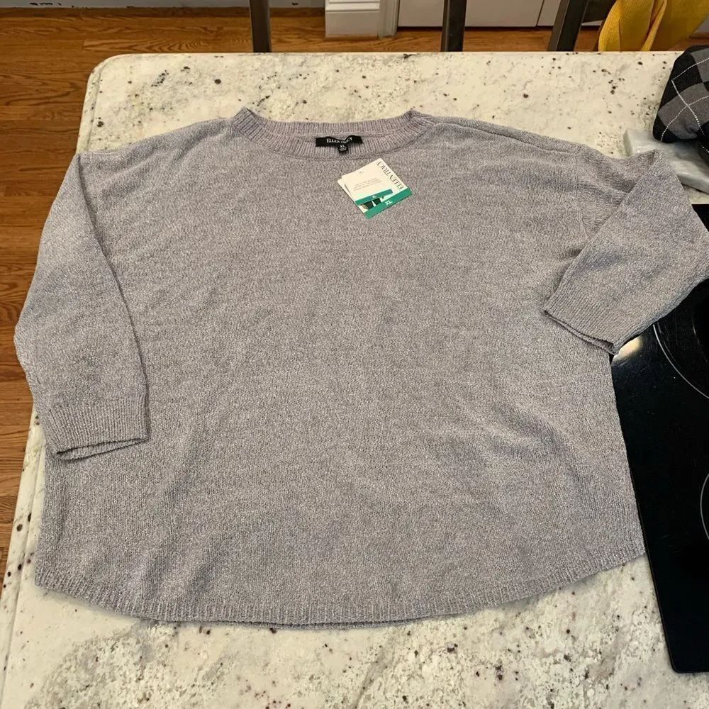 Ellen Tracy Cozy Soft Gray Sweater sz XL NWT